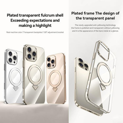 For iPhone 16 Pro SULADA Electroplated Transparent MagSafe Holder Phone Case(Grey) - iPhone 16 Pro Cases by SULADA | Online Shopping UK | buy2fix
