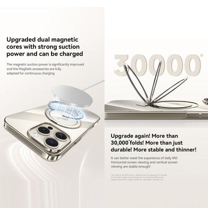 For iPhone 16 Pro SULADA Electroplated Transparent MagSafe Holder Phone Case(Silver) - iPhone 16 Pro Cases by SULADA | Online Shopping UK | buy2fix