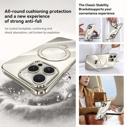 For iPhone 16 Pro SULADA Electroplated Transparent MagSafe Holder Phone Case(Gold) - iPhone 16 Pro Cases by SULADA | Online Shopping UK | buy2fix