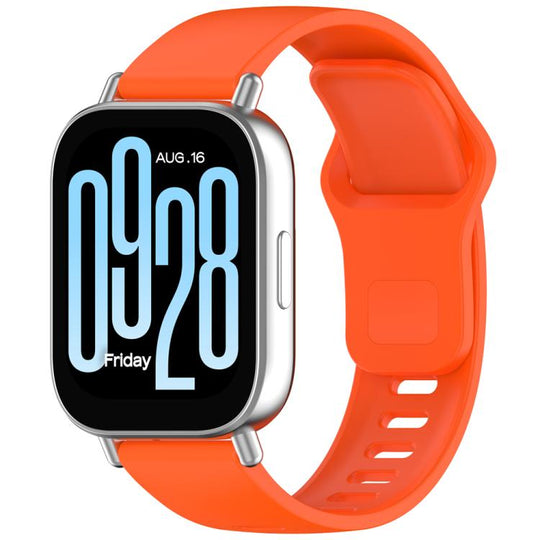 For Redmi Watch 5 Active / Watch 5 Lite xDfind Solid Color Reverse Buckle Silicone Watch Band(Orange)