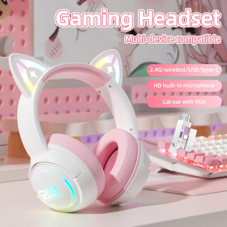 ONIKUMA GT838 2.4G Head-mounted Wireless Bluetooth Headphone(Pink) - Headset & Headphone by ONIKUMA | Online Shopping UK | buy2fix