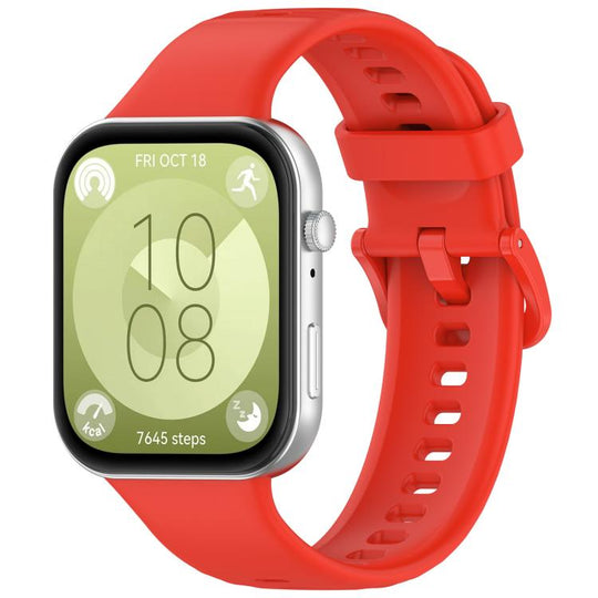 For Huawei Watch Fit 5 / Fit 5 Pro xDfind Colorful Buckle Silicone Sports Watch Band(Red)