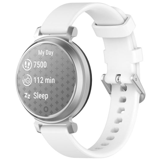 For Garmin Lily 2 xDfind Quick Release Silver Buckle Silicone Watch Band Wristband(White)