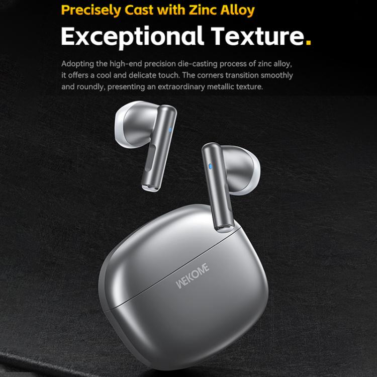 WK WS-19 Kinvoice Series Metal TWS Wireless Earbuds(Silver) - TWS Earphone by WK | Online Shopping UK | buy2fix