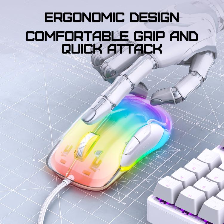 ONIKUMA CW925 12800DPI Colorful RGB E-Sports Gaming Wired Mouse(White) - Wired Mice by ONIKUMA | Online Shopping UK | buy2fix