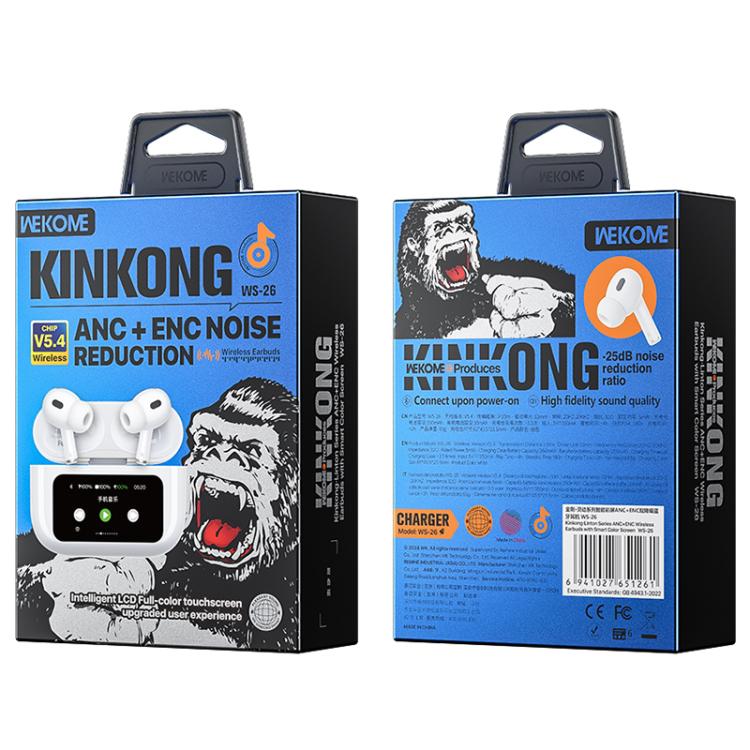 WK WS-26 Liton Series ANC+ENC Wireless Earbuds with Smart Color Screen(White) - TWS Earphone by WK | Online Shopping UK | buy2fix