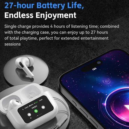 WK WS-26 Liton Series ANC+ENC Wireless Earbuds with Smart Color Screen(White) - TWS Earphone by WK | Online Shopping UK | buy2fix