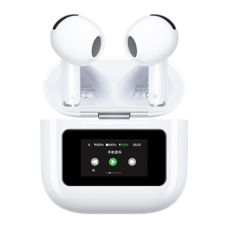 WK WS-27 Liton Series Wireless Earbuds with Smart Color Screen(White) - TWS Earphone by WK | Online Shopping UK | buy2fix