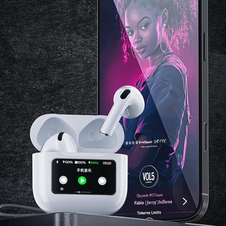 WK WS-27 Liton Series Wireless Earbuds with Smart Color Screen(White) - TWS Earphone by WK | Online Shopping UK | buy2fix