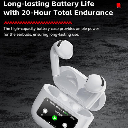 WK WS-27 Liton Series Wireless Earbuds with Smart Color Screen(White) - TWS Earphone by WK | Online Shopping UK | buy2fix