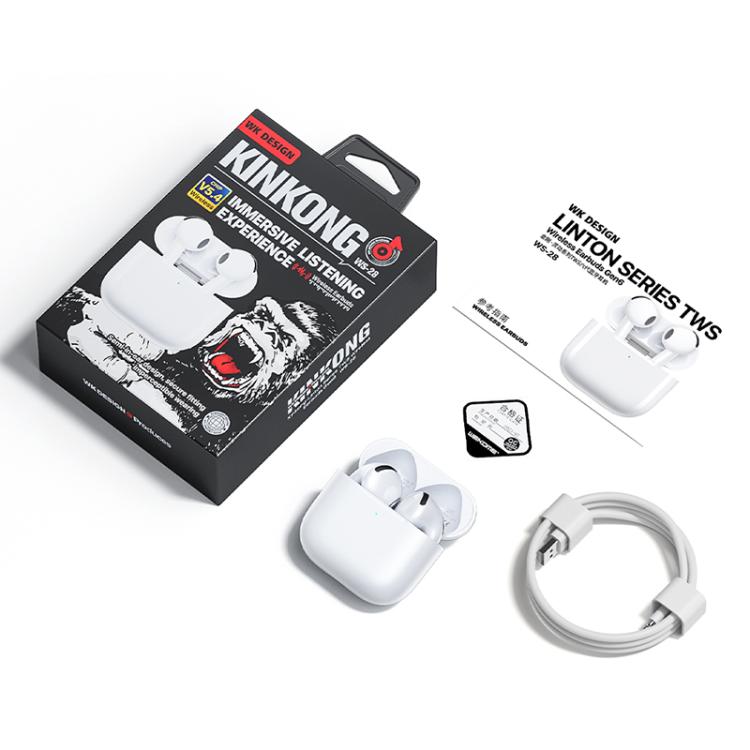 WK WS-28 Liton Series TWS Wireless Earbuds Gen6(White) - TWS Earphone by WK | Online Shopping UK | buy2fix
