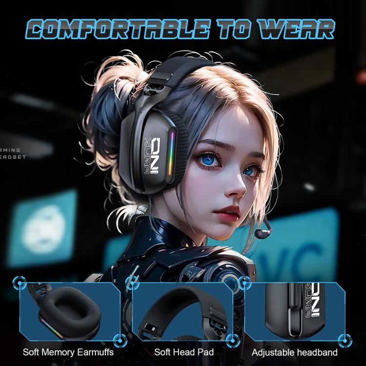 ONIKUMA GT808 Tri-mode Bluetooth 2.4G Wired E-sports Game Headset(Black) - Multimedia Headset by ONIKUMA | Online Shopping UK | buy2fix