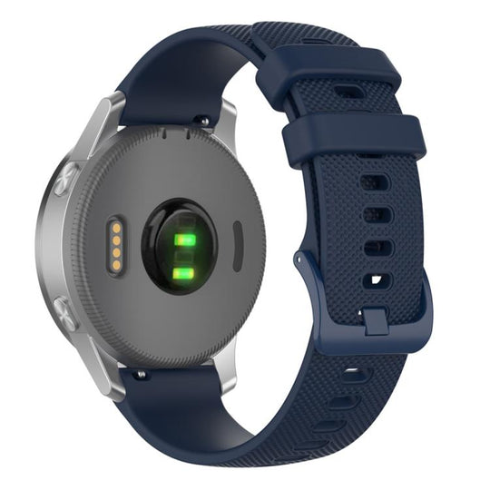 18mm For Garmin Venu 2S / Move 3S / Active S xDfind Small Plaid Solid Color Silicone Watch Band(Navy Blue)