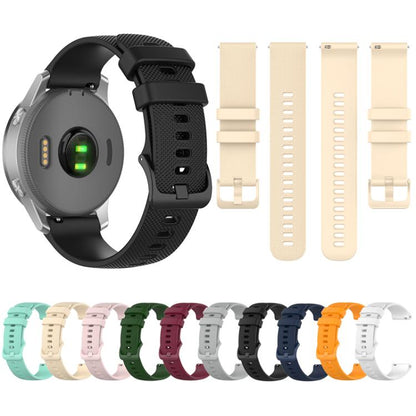 18mm For Garmin Venu 2S / Move 3S / Active S xDfind Small Plaid Solid Color Silicone Watch Band(Wine Red) - 18mm Bands by xDfind | Online Shopping UK | buy2fix