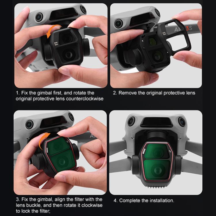 For DJI Air 3S BRDRC Camera Lens Filter, Filter:ND16 - Lens Filter by BRDRC | Online Shopping UK | buy2fix