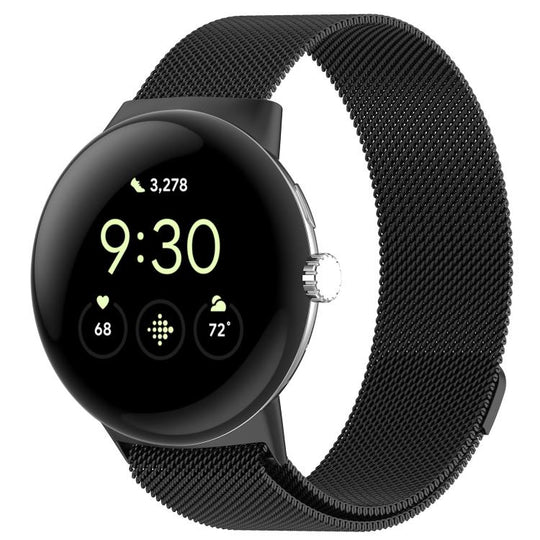For Google Pixel Watch 5 / 4 / 3 / 2 / 1 41mm xDfind Milanese Metal Magnetic Watch Band(Black)