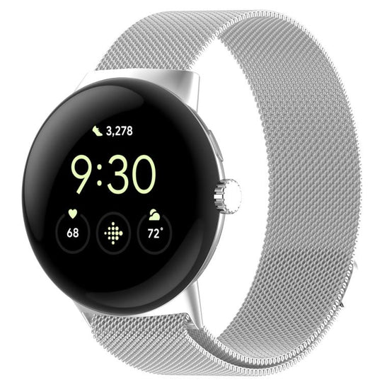 For Google Pixel Watch 5 / 4 / 3 / 2 / 1 41mm xDfind Milanese Metal Magnetic Watch Band(Silver)