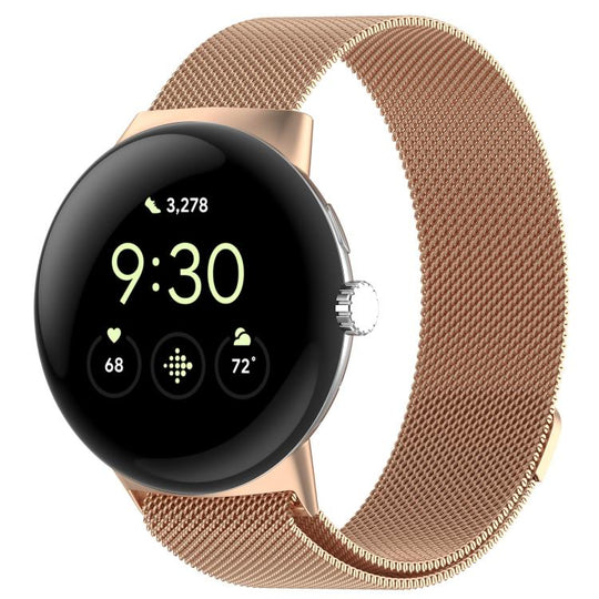 For Google Pixel Watch 5 / 4 / 3 45mm xDfind Milanese Metal Magnetic Watch Band(Rose Gold)