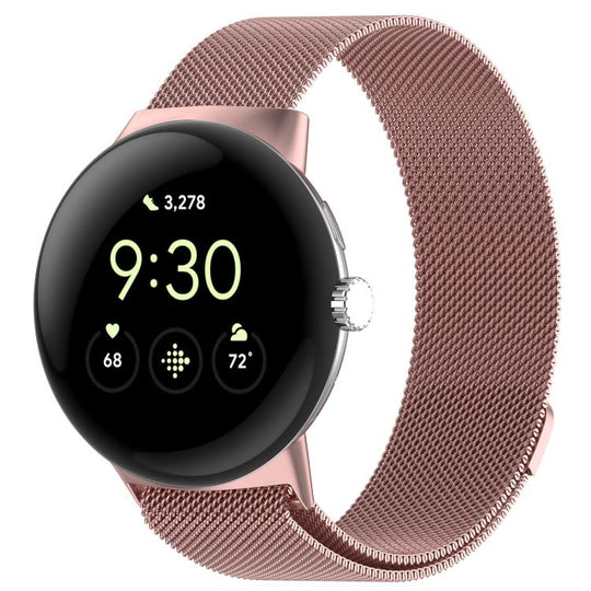 For Google Pixel Watch 5 / 4 / 3 45mm xDfind Milanese Metal Magnetic Watch Band(Pink)