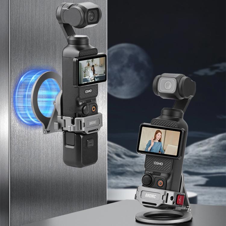 For DJI Osmo Pocket 3 BRDRC Smartphone Teleprompter Stand Desktop Clamp Cold Shoe Extension Mount(Dark Grey) - Mount & Holder by BRDRC | Online Shopping UK | buy2fix