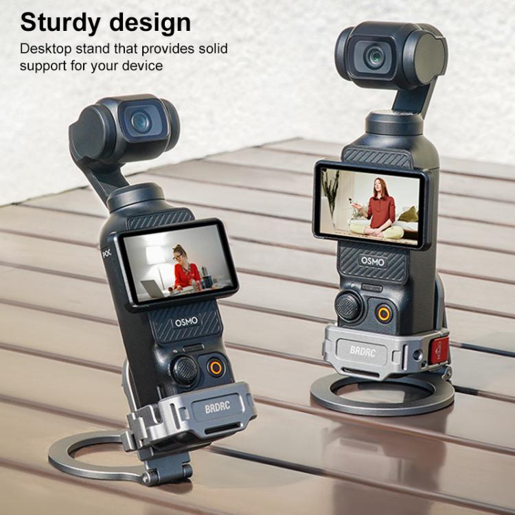 For DJI Osmo Pocket 3 BRDRC Smartphone Teleprompter Stand Desktop Clamp Cold Shoe Extension Mount(Dark Grey) - Mount & Holder by BRDRC | Online Shopping UK | buy2fix