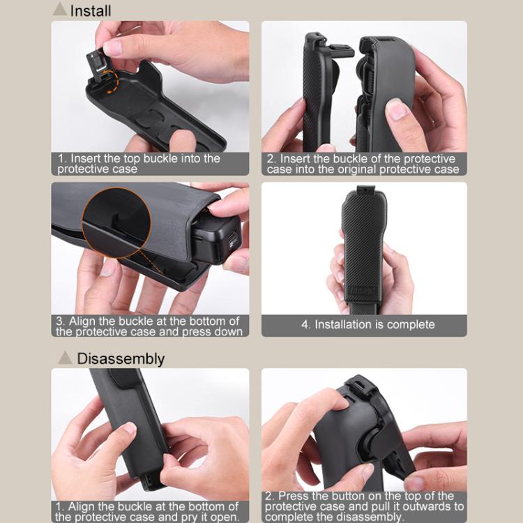 BRDRC Twill-Textured ABS Protective Case For DJI OSMO Pocket 3(Blue) - Case & Bags by BRDRC | Online Shopping UK | buy2fix