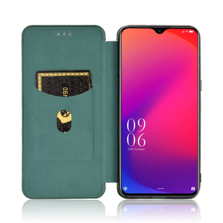 For Doogee X95 Carbon Fiber Texture Horizontal Flip TPU + PC + PU Leather Case with Card Slot & Lanyard(Green) - More Brand by buy2fix | Online Shopping UK | buy2fix