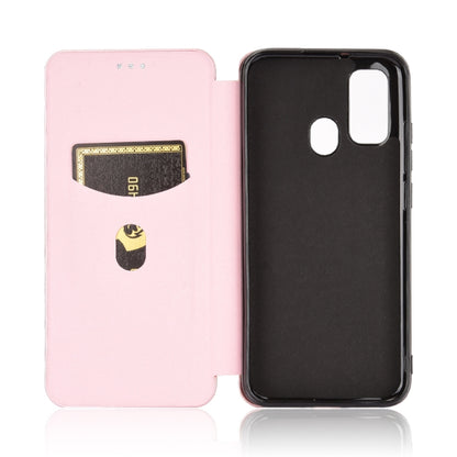 For Ulefone Note 9P Carbon Fiber Texture Horizontal Flip TPU + PC + PU Leather Case with Card Slot & Lanyard(Pink) by buy2fix