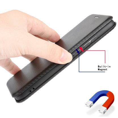 For Ulefone Note 9P Carbon Fiber Texture Horizontal Flip TPU + PC + PU Leather Case with Card Slot & Lanyard(Black) - Ulefone Cases by buy2fix | Online Shopping UK | buy2fix