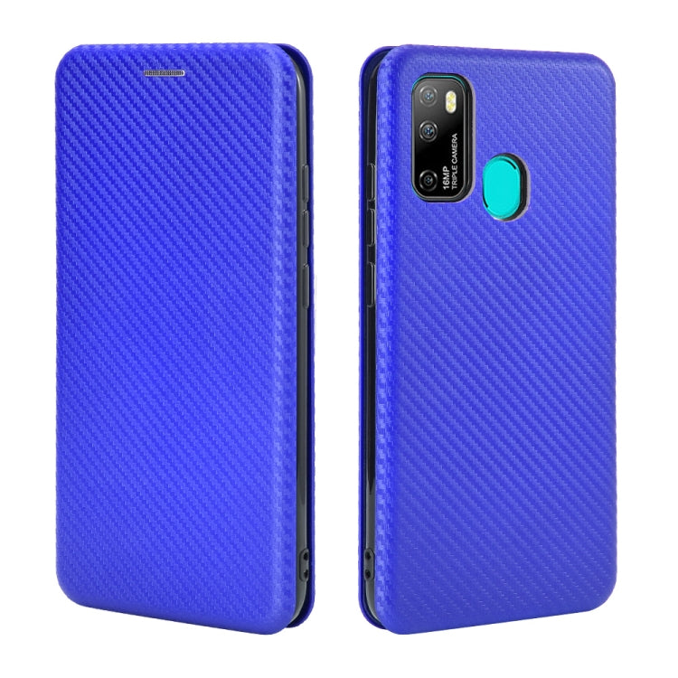 For Ulefone Note 9P Carbon Fiber Texture Horizontal Flip TPU + PC + PU Leather Case with Card Slot & Lanyard(Blue) by buy2fix