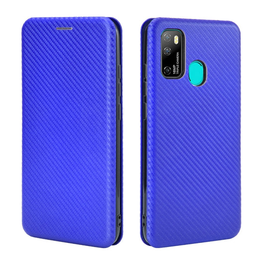 For Ulefone Note 9P Carbon Fiber Texture Horizontal Flip TPU + PC + PU Leather Case with Card Slot & Lanyard(Blue) by buy2fix