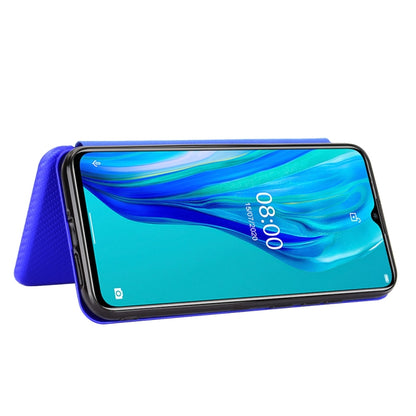 For Ulefone Note 9P Carbon Fiber Texture Horizontal Flip TPU + PC + PU Leather Case with Card Slot & Lanyard(Blue) by buy2fix
