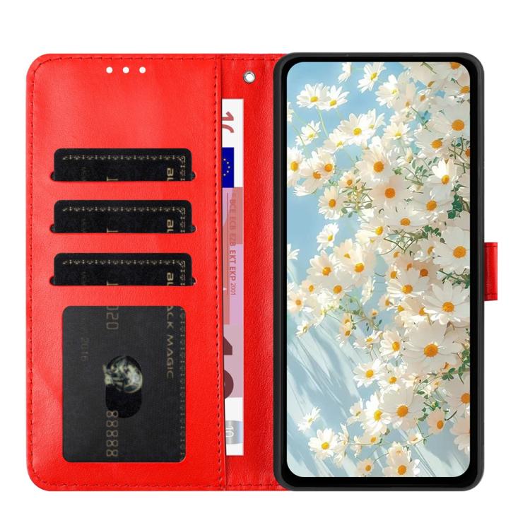 For Google Pixel 10 Daisy Embossed Leather Phone Case(Red) - Google Cases by buy2fix | Online Shopping UK | buy2fix