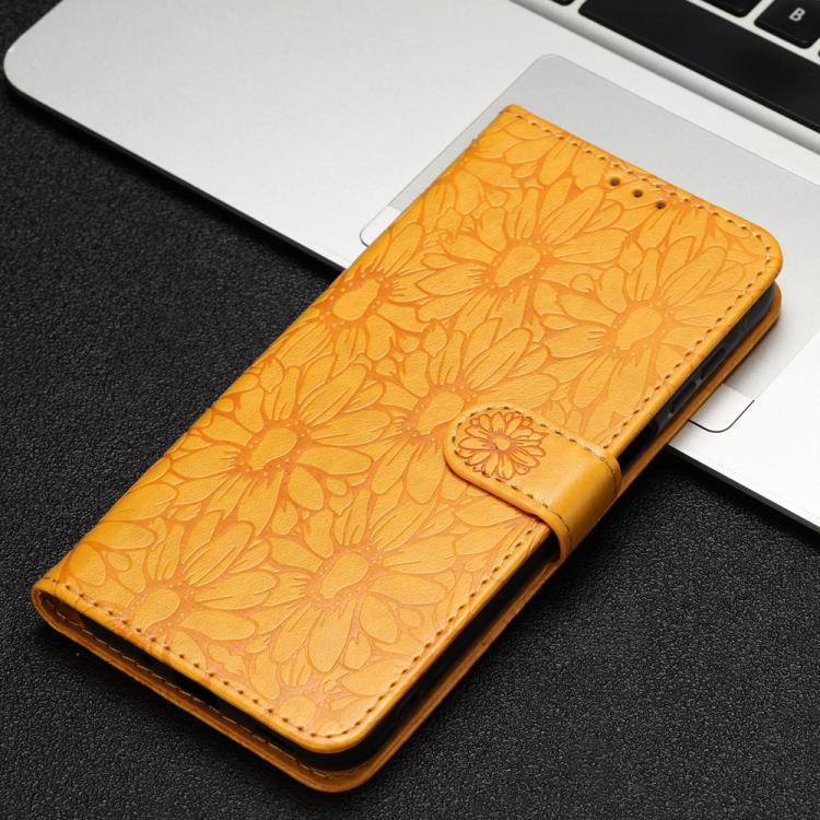 For Google Pixel 10 Daisy Embossed Leather Phone Case(Yellow) - Google Cases by buy2fix | Online Shopping UK | buy2fix