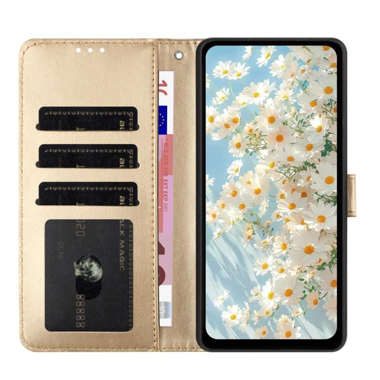 For Google Pixel 10 Daisy Embossed Leather Phone Case(Gold) - Google Cases by buy2fix | Online Shopping UK | buy2fix