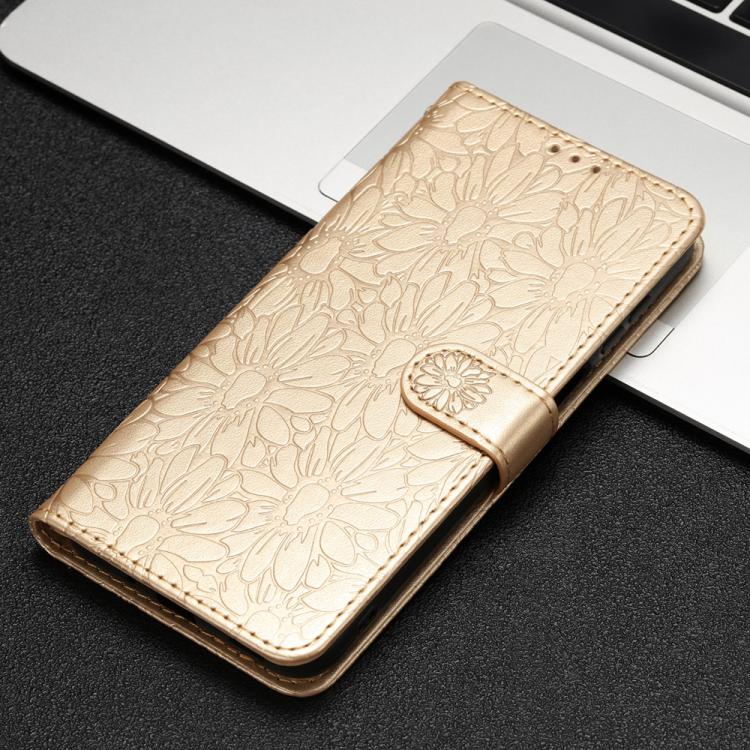 For Google Pixel 10 Daisy Embossed Leather Phone Case(Gold) - Google Cases by buy2fix | Online Shopping UK | buy2fix