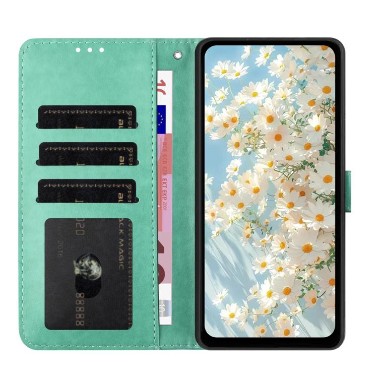 For Google Pixel 10 Daisy Embossed Leather Phone Case(Green) - Google Cases by buy2fix | Online Shopping UK | buy2fix