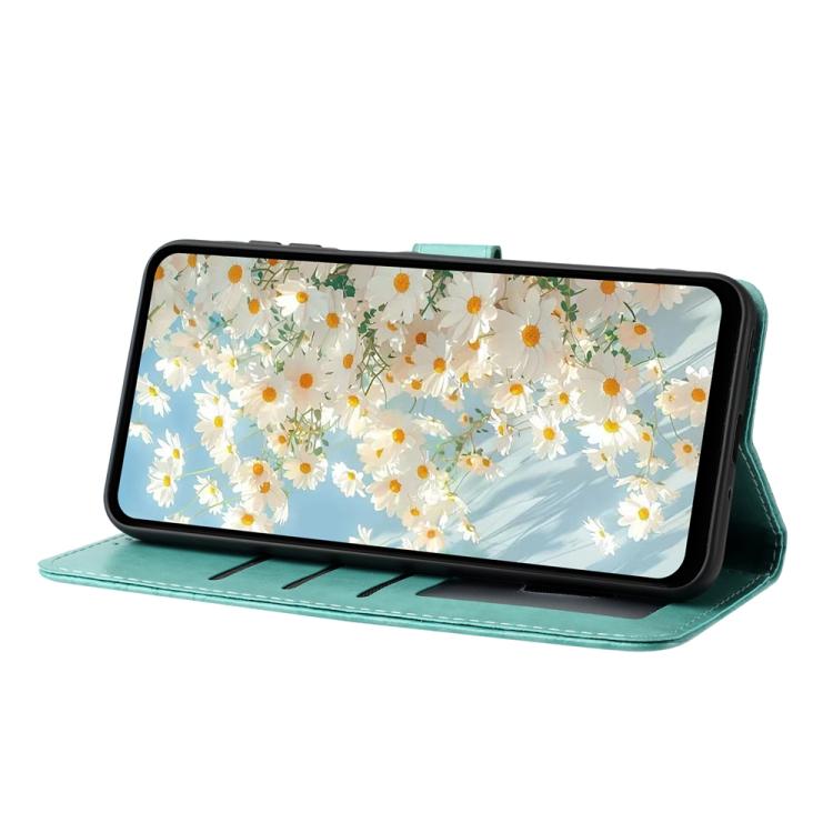 For Google Pixel 10 Daisy Embossed Leather Phone Case(Green) - Google Cases by buy2fix | Online Shopping UK | buy2fix