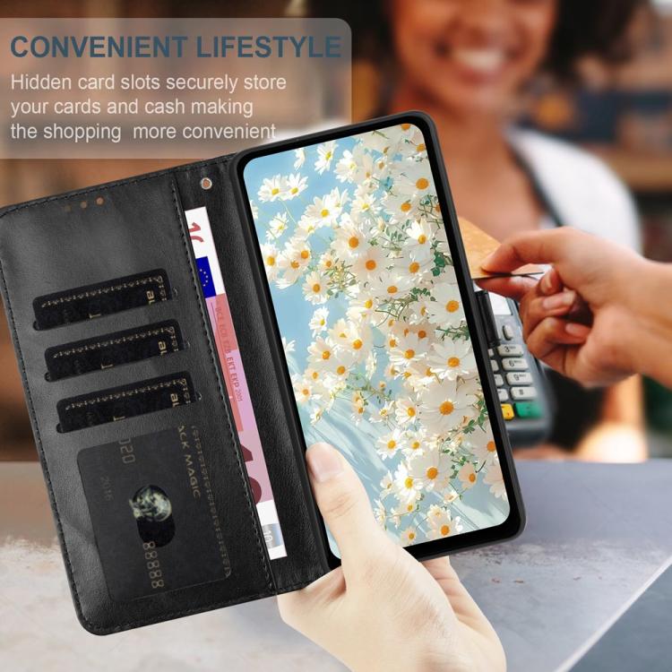 For Google Pixel 10 Daisy Embossed Leather Phone Case(Black) - Google Cases by buy2fix | Online Shopping UK | buy2fix