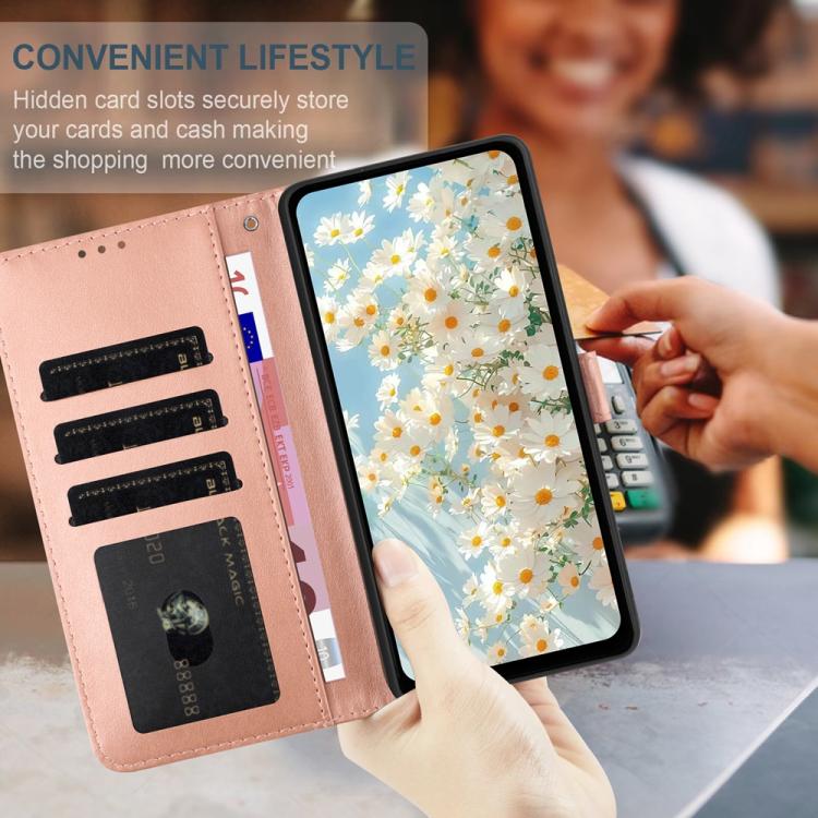 For Google Pixel 10 Pro Daisy Embossed Leather Phone Case(Rose Gold) - Google Cases by buy2fix | Online Shopping UK | buy2fix