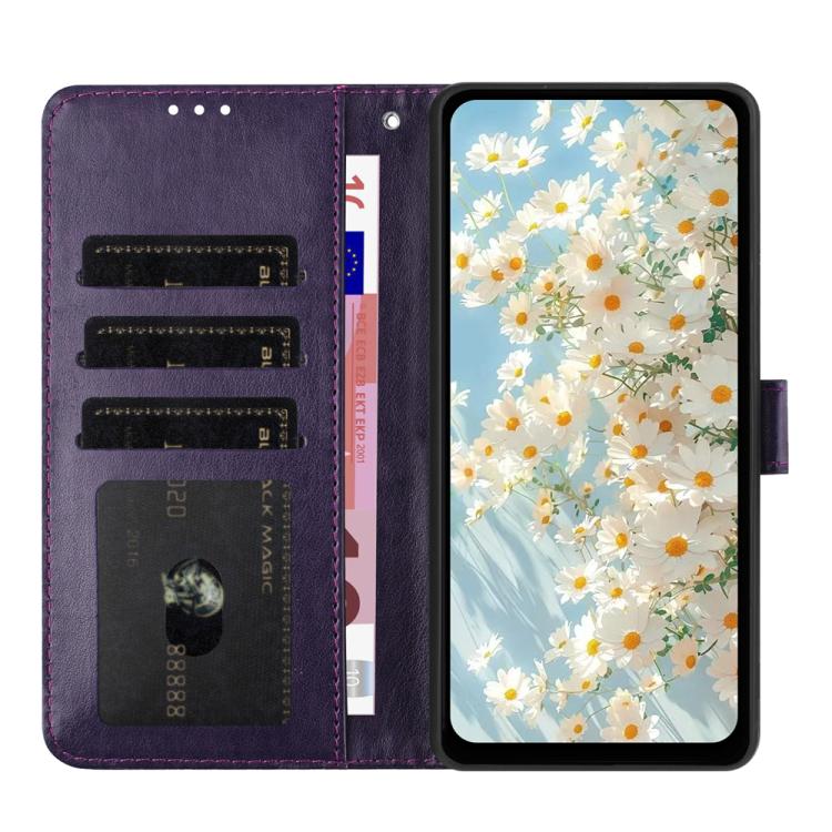 For Google Pixel 10 Pro Daisy Embossed Leather Phone Case(Dark Purple) - Google Cases by buy2fix | Online Shopping UK | buy2fix