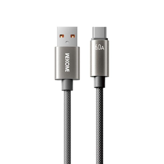 WK WDC-63a 66W USB to Type-C Fast Charging Data Cable, Length: 1.2m(Grey)