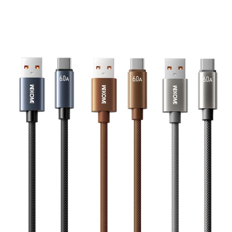 WK WDC-63a 66W USB to Type-C Fast Charging Data Cable, Length: 1.2m(Grey) - USB-C & Type-C Cable by WK | Online Shopping UK | buy2fix