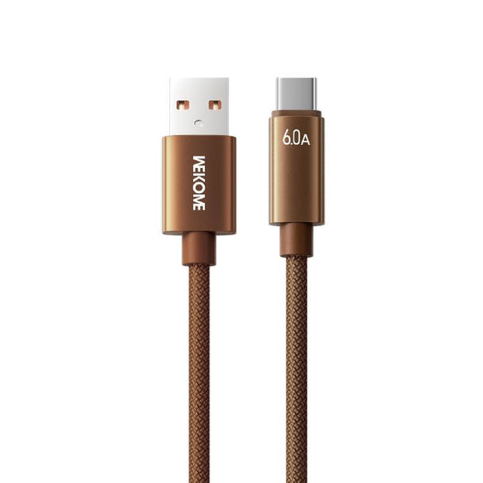 WK WDC-63a 66W USB to Type-C Fast Charging Data Cable, Length: 1.2m(Brown)