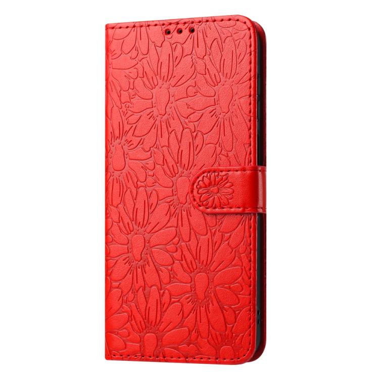 For iPhone Air Daisy Embossed Leather Phone Case(Red) - iPhone Air Cases by buy2fix | Online Shopping UK | buy2fix