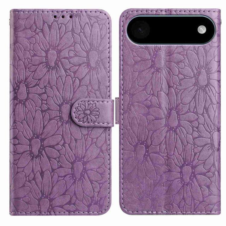 For iPhone Air Daisy Embossed Leather Phone Case(Light Purple) - iPhone Air Cases by buy2fix | Online Shopping UK | buy2fix