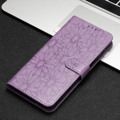 For iPhone Air Daisy Embossed Leather Phone Case(Light Purple) - iPhone Air Cases by buy2fix | Online Shopping UK | buy2fix