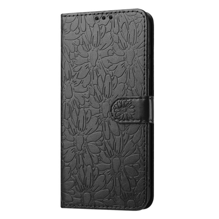 For iPhone Air Daisy Embossed Leather Phone Case(Black) - iPhone Air Cases by buy2fix | Online Shopping UK | buy2fix