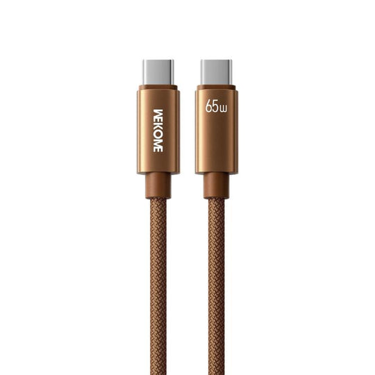 WK WDC-64 PD65W Type-C to Type-C Fast Charging Data Cable, Length: 1.2m(Brown)