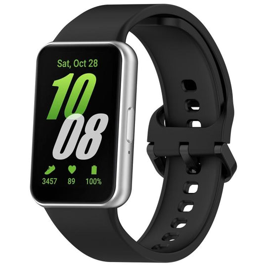 For Samsung Galaxy Fit3 SM-R390 xDfind Solid Color Colorful Buckle Silicone Watch Band(Black)